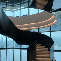 Escaliers d'intérieur en colimaçon modernes personnalisés Conception durable Métal et bois Matériau pour appartements et villas