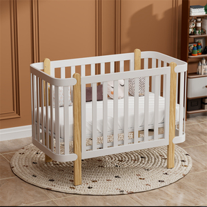 Culla Moderna in Legno per Neonati con Altezza Regolabile e Sponda Laterale, <span class=keywords><strong>Lettino</strong></span> per Bambini in Legno Massello, Design Personalizzato OEM - Product Image 6