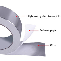 Feuille industrielle HVAC Conduit étanche Solvant Aluminium 30MIC Fabricant Ruban adhésif en aluminium