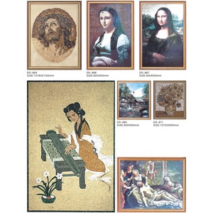 Ronda piso de piedra patrón de arte Mural de mosaico de mármol medallón rompecabezas Jardín de - Product Image 5