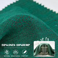 Tissu tissé 50% chanvre 50% lin 124 GSM 54/55 pouces de largeur, textile naturel écologique respirant pour chemise, robe, manteau, gilet, jupe, vêtement