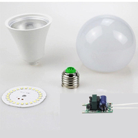 Pièces de rechange pour ampoule Led, 100 pièces, 3W 5W 7W 9W 12W 15W 18W E27 B22 SKD, assemblage, matière première