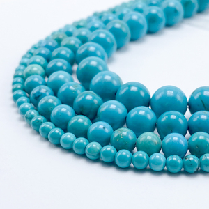 Belone Groothandel Geverfd Blauw Howliet <span class=keywords><strong>Turquoise</strong></span> Ronde Kralen Voor Diy Sieraden Maken 7 Inch - Product Image 6