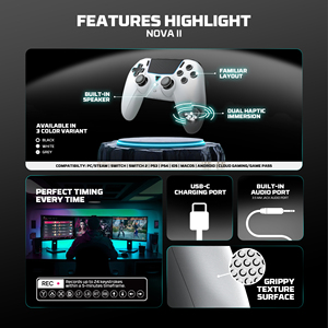 Fantech wgp16 đa nền tảng hiệu ứng Hall <span class=keywords><strong>Gamepad</strong></span> cảm biến chuyển động đáp ứng Touchpad chơi game điều khiển với sạc không dây cơ sở - Product Image 5