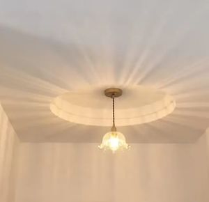 Lámpara de lujo con forma de flor LED de latón posmoderno, lámpara colgante de cristal transparente de diseñador para comedor - Product Image 3