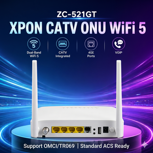ขายดี ZC-521GT XPON ONT Dual Band WiFi CATV ONU 4GE VoIP FTTH GPON EPON โมเด็ม สำหรับโครงการบรอดแบนด์ ISP - Product Image 1