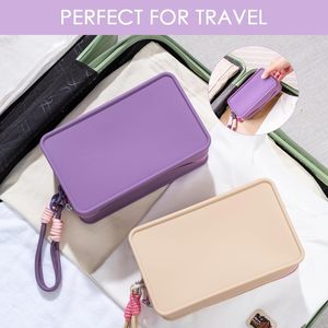 Large Capacity Silicone <b>Travel</b> for Toiletry Bag Fashionable Waterproof Cosmetic Pouch Zipper Women's <b>Brush</b> Holder Bag Portable f - Product Image 5