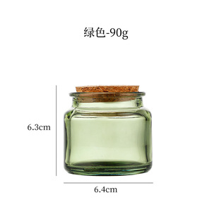 Tarro de vela de vidrio pequeño verde marrón a bajo precio del fabricante con tapa de corcho para tarros de vela de muestra - Product Image 4