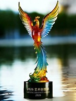 Trophées en résine cristalline sur mesure avec gravure gratuite pour événements annuels d'entreprise, reconnaissance des employés, concours de chant/danse