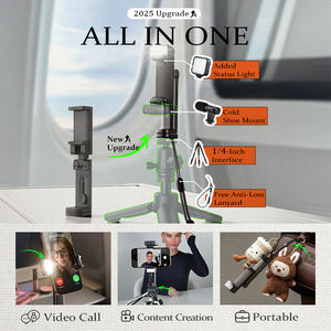 Support de téléphone pour avion LISEN avec lumière LED, accessoires de voyage, support de selfie mains libres, pince pour la photographie vidéo en vol, vlog - Product Image 5