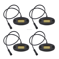 Nuevo diseño 48 Led blanco y ámbar LED Rock Light Caja de metal Kit de luz de roca impermeable