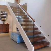 Vente en gros Nouveau design Escalier démontable en acier fabriqué Poutre en acier inoxydable Escaliers droits Prix d'usine Matériau en bois