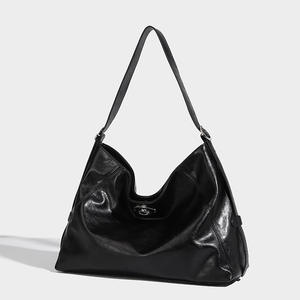 Sac à main de style rétro américain, polyvalent, décontracté, sac à bandoulière, sac fourre-tout, apparence haut de gamme, grande capacité, fermeture éclair, polyester - Product Image 1