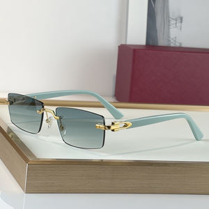 Gafas de Sol de Lujo para Hombre, Diseño de Marca 2026, Lentes Rectangulares sin Marco con Degradado, Armazón de Titanio Unisex, Propiedades Ópticas UV400 - Product Image 2