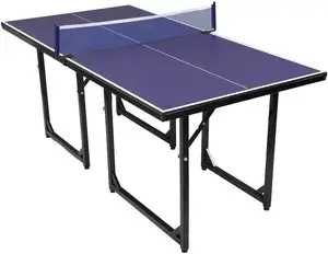 Indoor Small Mini Table Tennis Table Set Folding PingPong Table Kids Game Set Compact Storage Fits In Most Closets