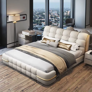 Italiaanse Luxe 1.8M Tweepersoonsbed Met Verstelbaar 1.5M Lederen <span class=keywords><strong>Bed</strong></span> & 2M Gestoffeerd <span class=keywords><strong>Bed</strong></span> Houten Frame Voor Huis & Hotel Slaapkamer Gebruik - Product Image 2
