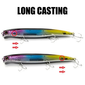 Señuelo duro Artificial con revestimiento láser de Material ABS al por mayor, señuelo duro 3D con ojos naturales, 8 colores, acción flotante, 130mm, 20G, señuelo Minnow para bajo - Product Image 6