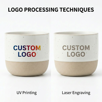 Tasses à café en céramique stoneware sans anse, empilables, rétro, émaillées au four, avec logo personnalisé, pour la maison et le bureau, vente en gros