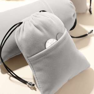 Sac en velours à cordon de serrage de haute qualité, 9*14 cm, sac en peluche doux et confortable, pochette de rangement pour bijoux - Product Image 5