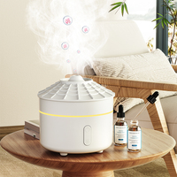 Diffuseur d'arômes ultrasonique en forme de maison, écologique, en plastique, 180 ml, avec prise USB/Type-C, lumière LED changeante de couleur, pour hôtel, vente en gros
