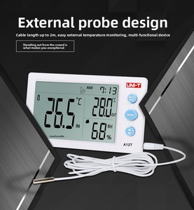 Thermomètre hygromètre numérique haute précision UNI-T A10T/A12T/A13T avec affichage de l'heure et sélection de mode pour usage domestique intérieur/extérieur - Product Image 5