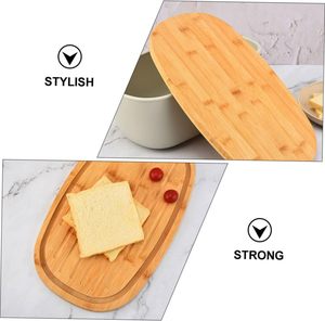 Boîte à pain domestique <span class=keywords><strong>de</strong></span> grande capacité, en matériau durable <span class=keywords><strong>de</strong></span> haute qualité, avec une forte stabilité, design surélevé avec couvercle en bambou - Product Image 2