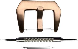 Ensemble de boucles larges et épaisses en acier inoxydable couleur or rose pour bracelets de montre, chaussures et accessoires de ceinture - Product Image 1