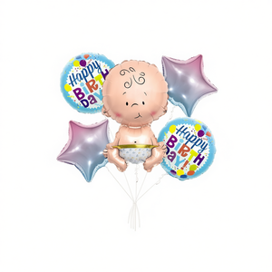 YB13 Ramo de Globos de Aluminio para Bebé Niño, Decoraciones Gruesas para Fiestas de Cumpleaños, Suministros para Celebraciones Infantiles - Product Image 1