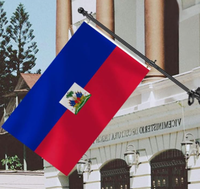 Bandera de Haití 3x5 pies, poliéster de lujo resistente y duradero, para interior/exterior con rayas cosidas y ojales de latón