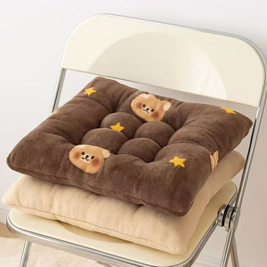 Milk Fleece Winter Seat Cushion Square Cute Animals Pattern Non Slip Office <b>Chair</b> Cushion For Long Term Sitting - Product Image 1