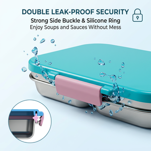 AOHEA Custom Unique Food Container Sandwich Microwave Leak Proof <b>Tiffin</b> 304 Stainless Steel Loncheras Kids Bento Lunch <b>Boxes</b> - Product Image 5