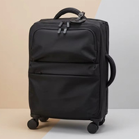 Valise à roulettes pour femme, ultra légère, en tissu, multifonctionnelle, avec port USB, 24 pouces, grande capacité, bagage à main