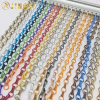 Rideau de porte moustiquaire décoratif en chaîne d'aluminium à double crochet, couleur bronze clair, pour rideaux de plafond et de fenêtre
