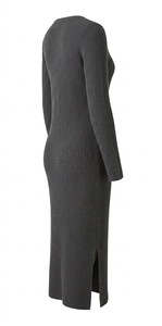 Robe pull en laine côtelée pour femme, manches longues, moulante, mi-longue, col rond, couleur unie, élégante pour l'automne, idéale pour le bureau ou les occasions décontractées - Product Image 4