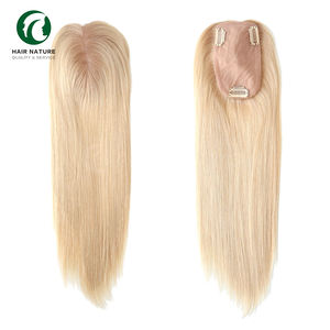 Postiche à Clips en soie pour femmes, accessoire capillaire portée à même la peau, 100% authentique cheveux chinois Remy, cuticule, avec Clips - Product Image 3