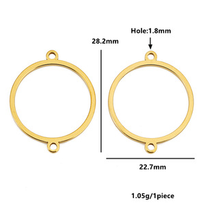 Anneau de connexion rond en acier inoxydable plaqué or 18 carats pour la fabrication de boucles d'oreilles, accessoires de bijouterie WLL472 - Product Image 2