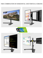 Support de bureau pour deux moniteurs KALOC pour ordinateur de jeu, 17-32 pouces, réglable, en acier laminé à froid, VESA 100x100