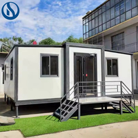 Villa de luxe en conteneur, maison préfabriquée extensible de 20 pieds et 40 pieds, maison moderne entièrement meublée, intérieur en conteneur, maison préfabriquée