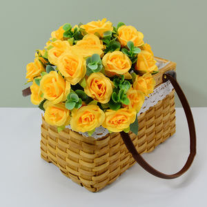 Bouquet di Rose a Forma di Moneta, Composizione Floreale Artigianale in Seta, Decorazione per Sposa, <span class=keywords><strong>Sala</strong></span> Matrimoni e Tavolo da Pranzo - Product Image 3