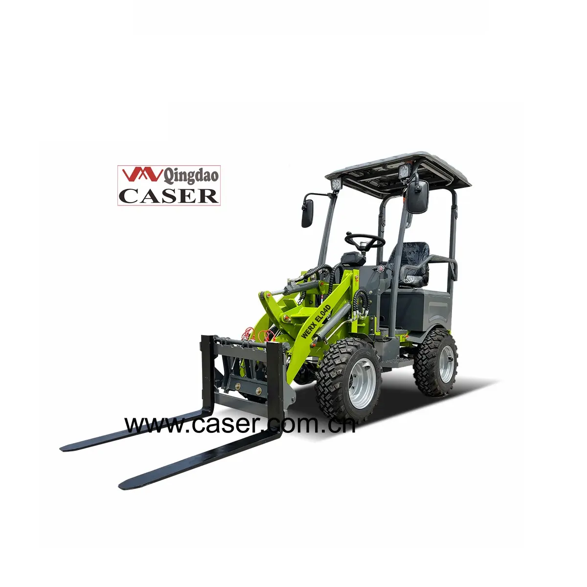 QINGDAO CASER 0.4 Ton EL04D Cina Mini Kebun Kecil Elektrik Ember Loader Roda dengan CE untuk Dijual