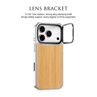 Luxe zakelijke hoes van natuurlijk hout, TPU en PC met magnetische sluiting voor iPhone 18/17/16 Pro Max met camerabescherming