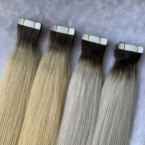 Top Grade Geen Shedding Onzichtbare Tape In Hair Extensions Remy Russische 100% Menselijk Haar Dubbel Getekend Natuurlijke Tape Haar Ombre Kleur