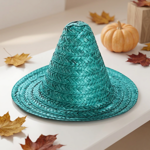 Sombrero Mexicano de Bambú con Rayas y Bordado a Mano para Fiestas y Playa para Niños - Product Image 5