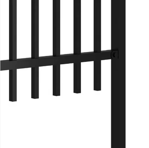 Panneaux <span class=keywords><strong>de</strong></span> clôture tubulaires en aluminium noir, panneaux en acier pour <span class=keywords><strong>jardin</strong></span>, revêtement poudré, pointe supérieure en métal, clôture résidentielle, treillis, portails, tubes galvanisés, palette - Product Image 4