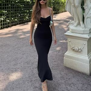 เดรสยาวผ้าซาตินคุณภาพสูง แขนกุด เปิดหลัง ทรงเข้ารูป เซ็กซี่ เรียบหรู สำหรับงานปาร์ตี้ เหมาะกับผู้หญิงที่ต้องการความสง่างาม - Product Image 1