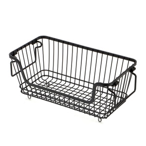 Cesta de Almacenamiento de Cocina de Hierro Forjado con Acabado Lacado Clásico, Apilable, Multifuncional, para Especias y Aperitivos, Portátil, para Uso Doméstico - Product Image 1