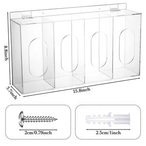 Support mural en acrylique <span class=keywords><strong>jetable</strong></span> pour <span class=keywords><strong>masque</strong></span> facial Distributeur de bouffant - Product Image 3