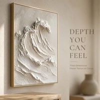 Ensemble de 2 tableaux muraux texturés 3D en relief, peinture sur toile, paysage marin, style moderne minimaliste, décoration pour la maison et l'hôtel