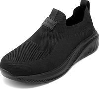 Baskets compensées respirantes Fly Knit à enfiler pour hommes – Chaussures décontractées de marche et de course