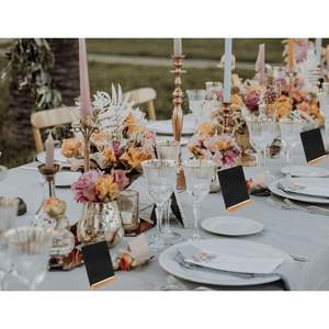 Mini tableaux noirs avec support en bois, lot de 12, design minimaliste double face, portables pour mémos et affichage - Product Image 5